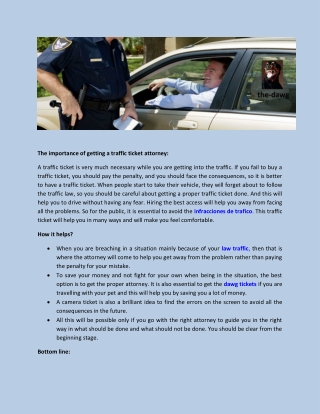 The importance of getting a traffic ticket attorney: