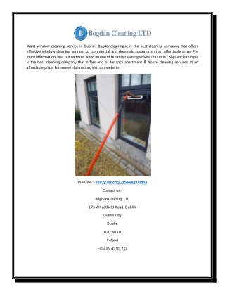 End of Tenancy Cleaning Dublin | Bogdancleaning.ie