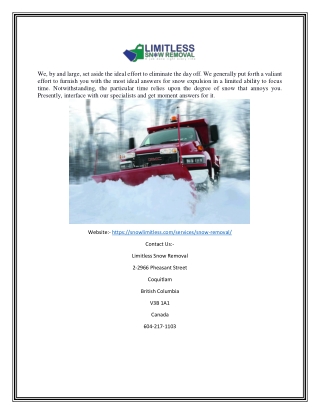 Commercial Snow Removal Services | Snowlimitless.com