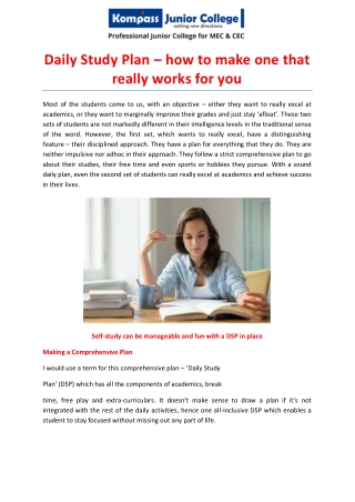 Daily Study Plan – how to make one that really works for you