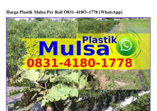 Harga Plastik Mulsa Per Roll O831.418O.1778[WA]