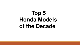 Top 5 Honda Models of the Decade