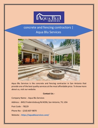 concrete and fencing contractors | Aqua Blu Services