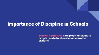 Importance of Discipline in Schools