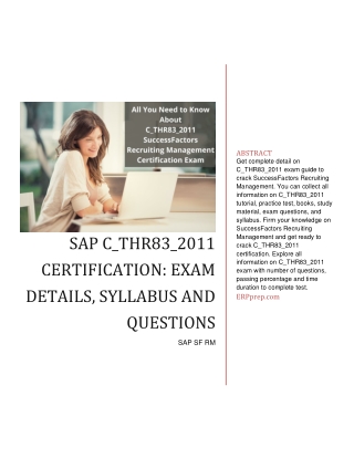 SAP C_THR83_2011 Certification: Exam Details, Syllabus and Questions