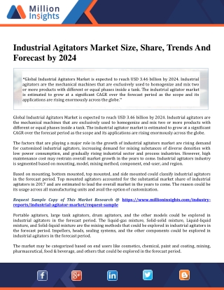 Industrial Agitators Market Size, Share, Trends And Forecast by 2024