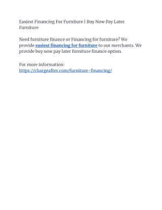 Financing For Furniture | Buy Now Pay Later Furniture