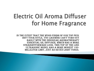 Amazon for Electric Oil Aroma Diffuser for Home Fragrance