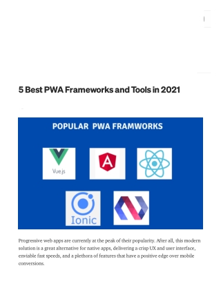 5 Best PWA Frameworks and Tools in 2021