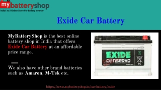 Online Exide Car Battery