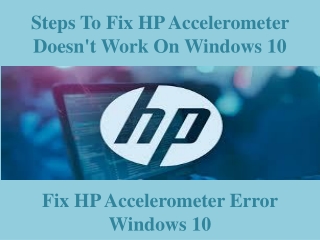 Steps To Fix HP Accelerometer Doesn't Work On Windows 10