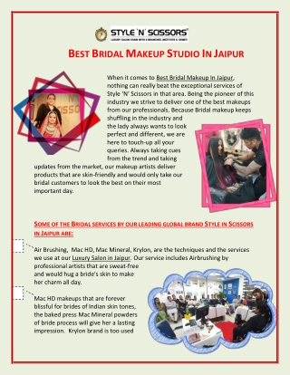 Best Bridal Makeup Studio In Jaipur