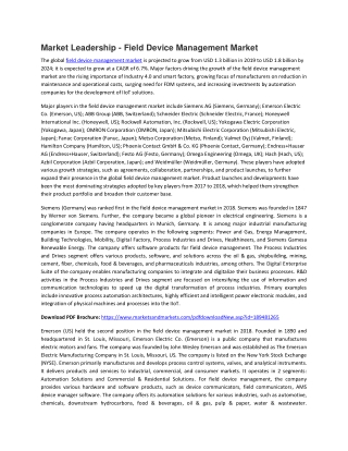 Field Device Management Market Size, Growth, Trend and Forecast to 2024 | MarketsandMarkets