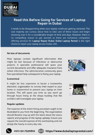 Read this Before Going for Services of Laptop Repair in Dubai