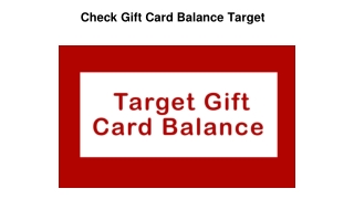 Check Gift Card Balance Target