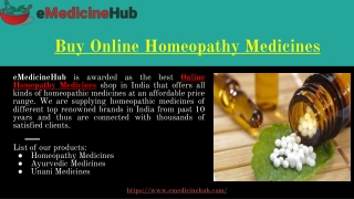 Buy Online Homeopathy Medicines