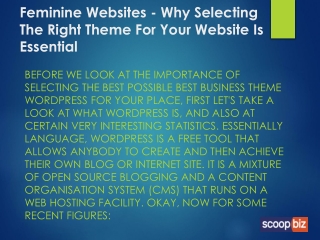 Feminine Websites - Why Selecting The Right Theme For Your Website Is Essential