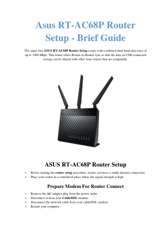 Simple Steps: Asus RT-AC68P Router Setup & Configuration