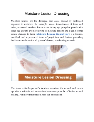 Moisture Lesion Dressing