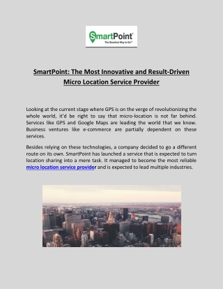 Benefits Of Micro Location Services - SmartPoint