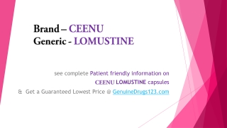 CCNU Lomustine Capsules Cost, Dosage, Uses, Side effects