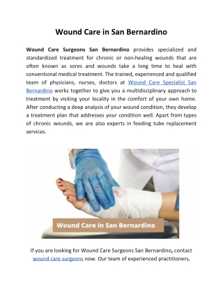 Wound Care in San Bernardino