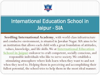 International Education School in Jaipur - SIA