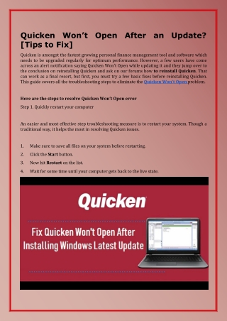 Quicken Won’t Open After an Update? [Tips to Fix]  
