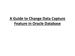 Oracle Change Data Capture