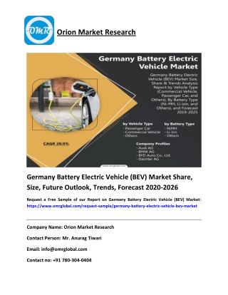 Germany Battery Electric Vehicle (BEV) Market Size & Growth Analysis Report, 2020-2026