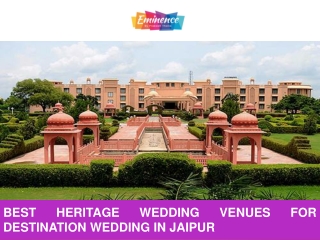 Best Heritage Wedding Venues for Destination Wedding in Jaipur