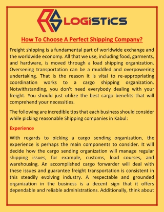 How To Choose A Perfect Shipping Company?