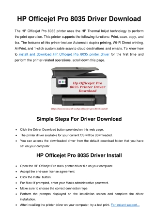 HP Officejet Pro 8035 Driver Download