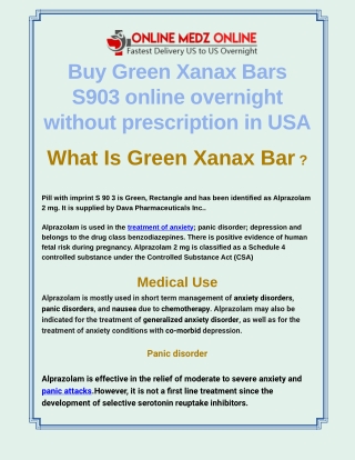 Buy Green Xanax Bars Online Overnight | Online Medz Online
