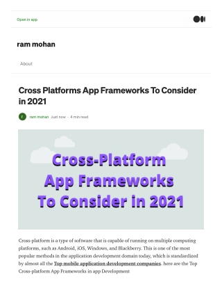 Cross Platforms App Frameworks To Consider in 2021