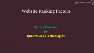 Website Ranking Factors