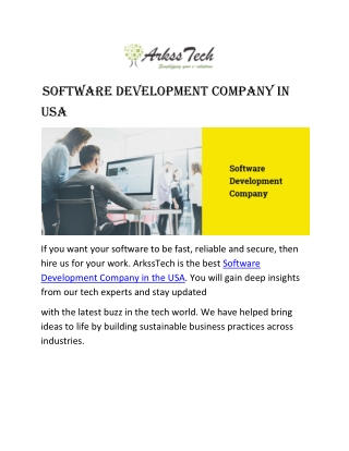 Software Development Company in the USA