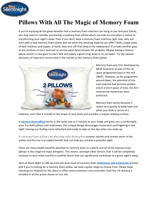 Pillows With All The Magic of Memory Foam