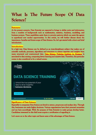 What Is The Future Scope Of Data Science?