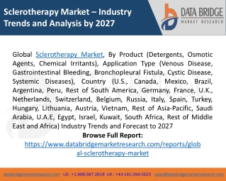 Sclerotherapy Market Trends, Analysis, Key Players and Forecast 2027