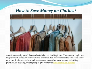 How to Save Money on Clothes?