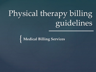 Physical therapy billing guidelines