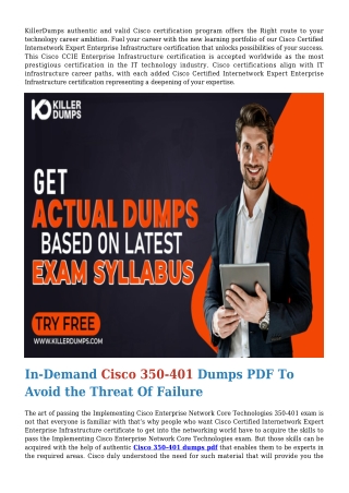 Get Extraordinary Result With Cisco 350-401 Dumps PDF