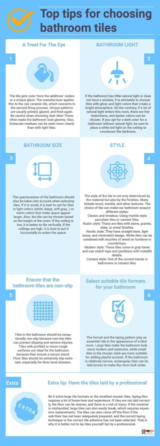 Top Tips for Choosing Bathroom Tiles