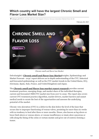 Which country will have the largest Chronic Smell and Flavor Loss Market Size?