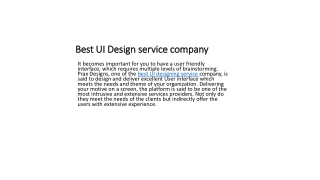 Best UI Design service company