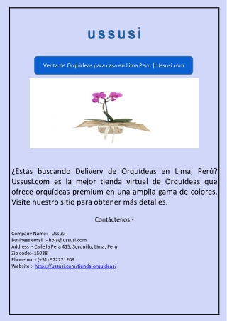 Venta de Orquideas para casa en Lima Peru | Ussusi.com