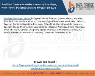 Smallpox Treatment Market - Industry Size, Share, New Trends, Statistics Data and Forecast till 2026