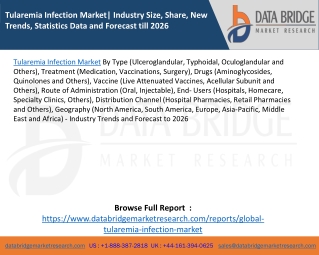 Tularemia Infection Market - Industry Size, Share, New Trends, Statistics Data and Forecast till 2026