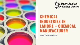 Chemical Industries in Lahore – Chemical Manufacturer: